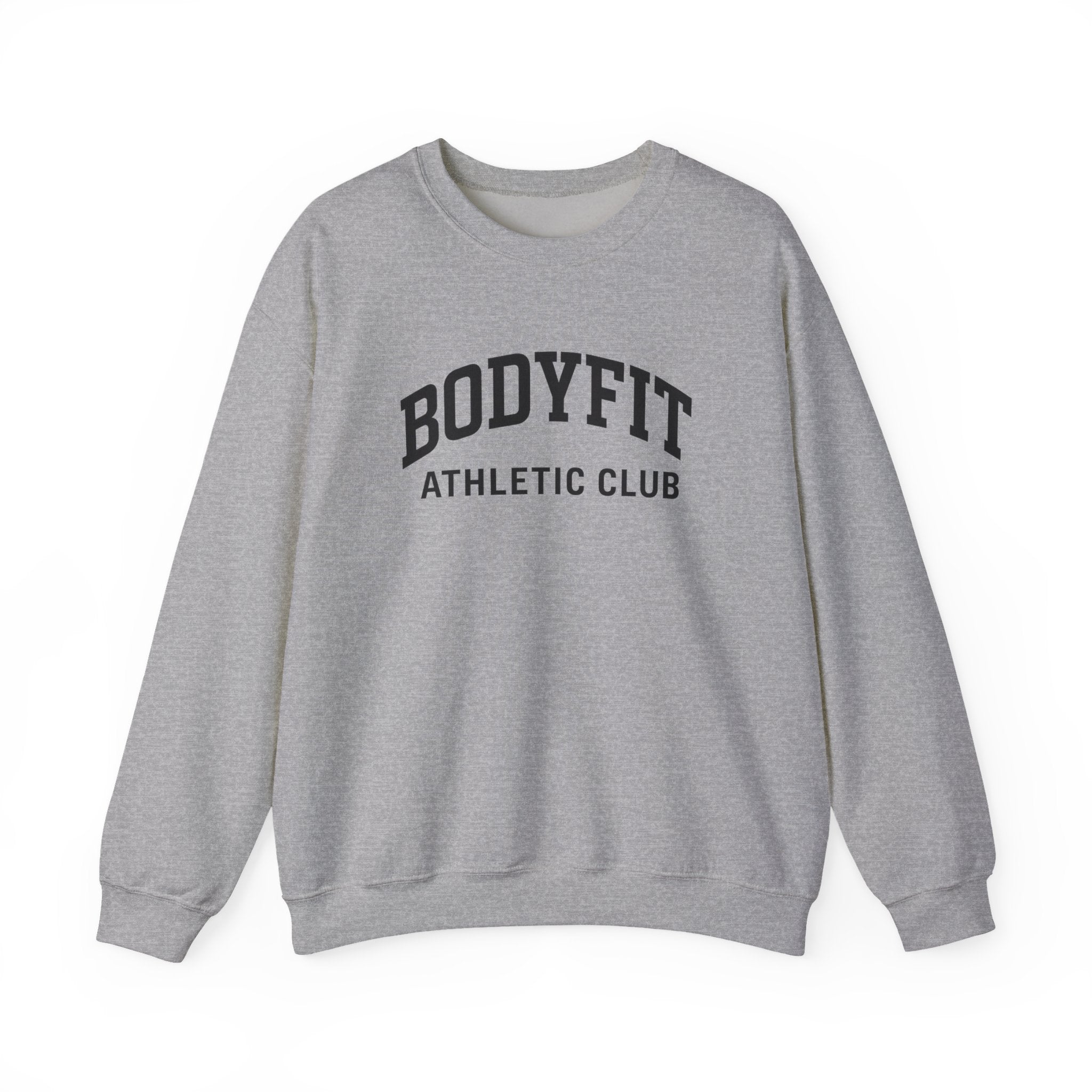 BodyFit Athletic Club Crewneck Sweatshirt — Vintage Gym Logo Pullover