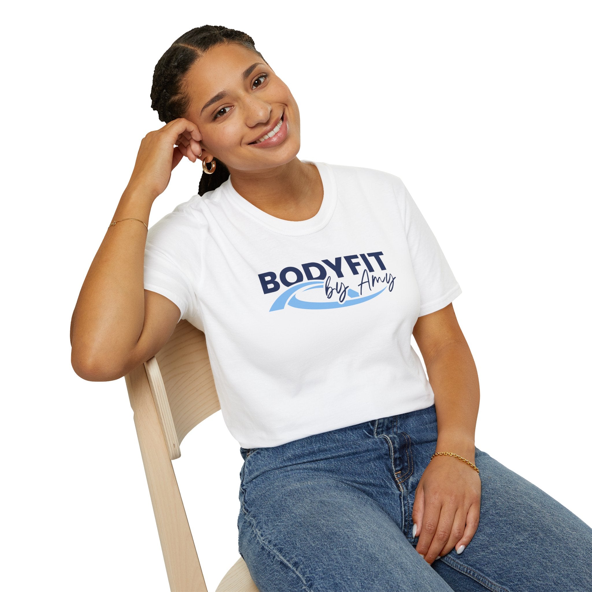 White BodyFit by Amy Tour T-Shirt with City Skyline Design