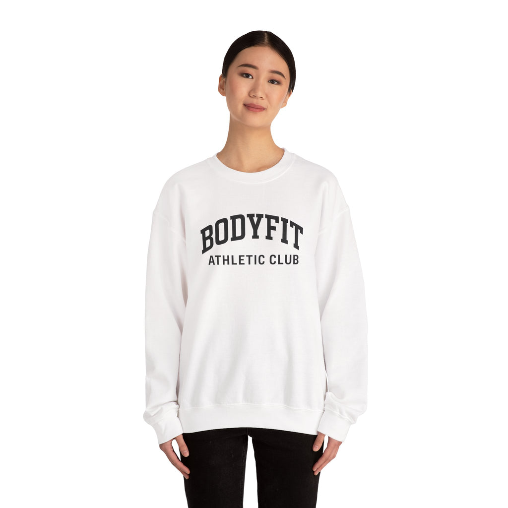 BodyFit Athletic Club Crewneck Sweatshirt — Vintage Gym Logo Pullover